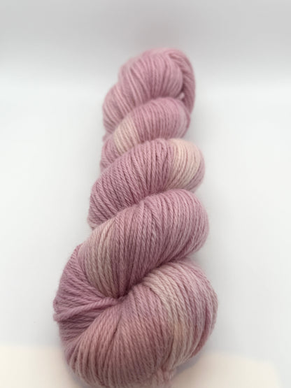 Hand dyed yarn uk, yarn dyed in small batches, Blossom available in Aran, DK 4 ply, sock, double knit, pink tones.