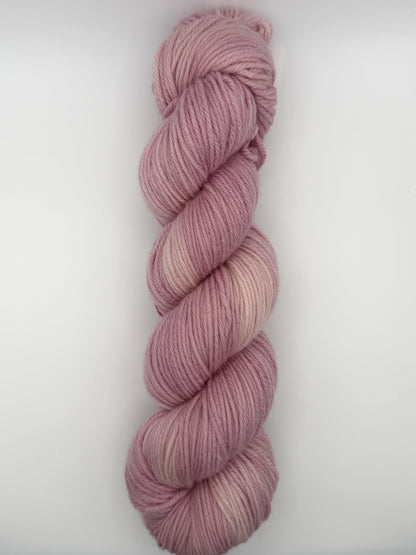 Hand dyed yarn uk, yarn dyed in small batches, Blossom available in Aran, DK 4 ply, sock, double knit, pink tones.