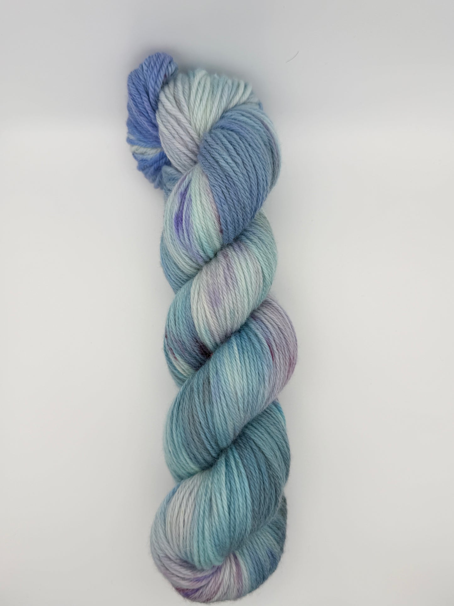 Hand dyed yarn UK available in DK, double knit, blue and purple tones